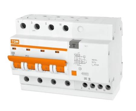 TDM ELECTRIC SQ0204-0038 Диф.автомат АД14 4Р 32А 300мА TDM